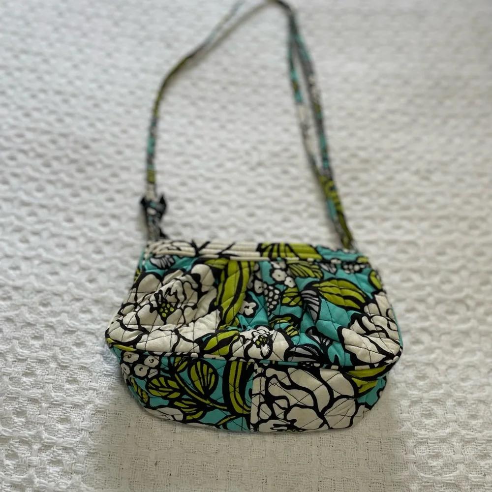 Vera Bradley Floral Crossbody Bag - Blue and Green~ Small Bag